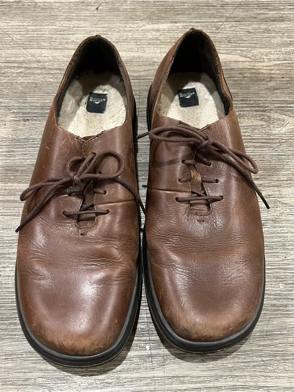 Men's Dr. Martens Brown Leather Lace-Up Shoes